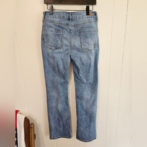 Seven7 Tummyless High Rise Slim Boot Denim Jeans Womens 10 Light Blue Distressed